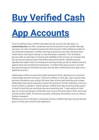 Buy Verified Cashapp Accounts