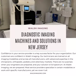 Diagnostic Imaging Machines and Solutions in New Jersey