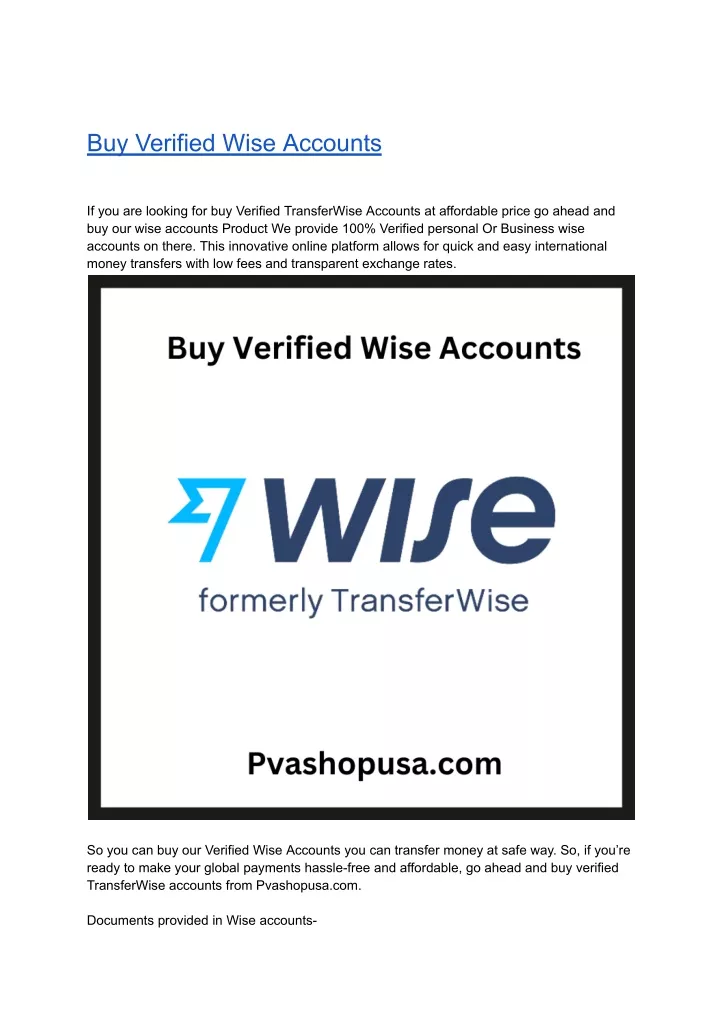 buy verified wise accounts
