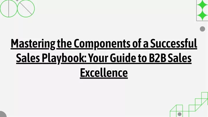 mastering the components of a successful sales