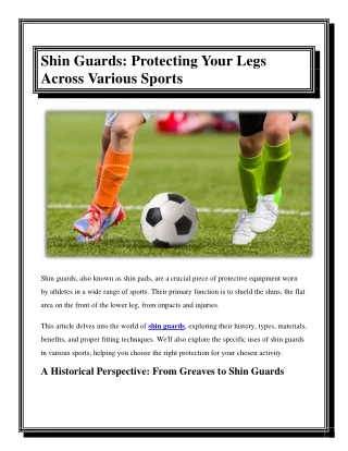 Shin Guards Protecting Your Legs Across Various Sports
