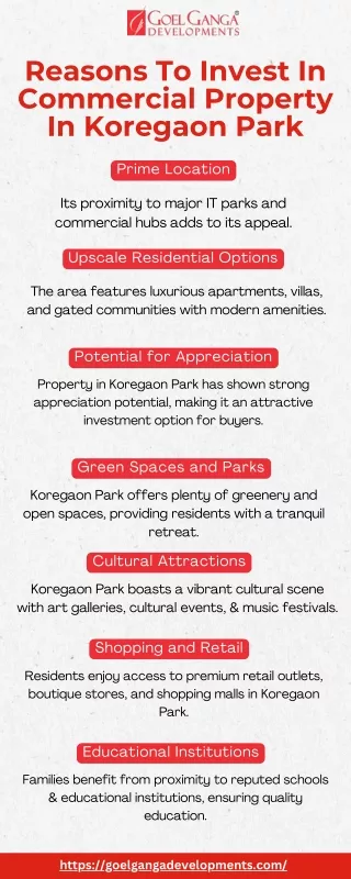Reasons To Invest In Commercial Property In Koregaon Park
