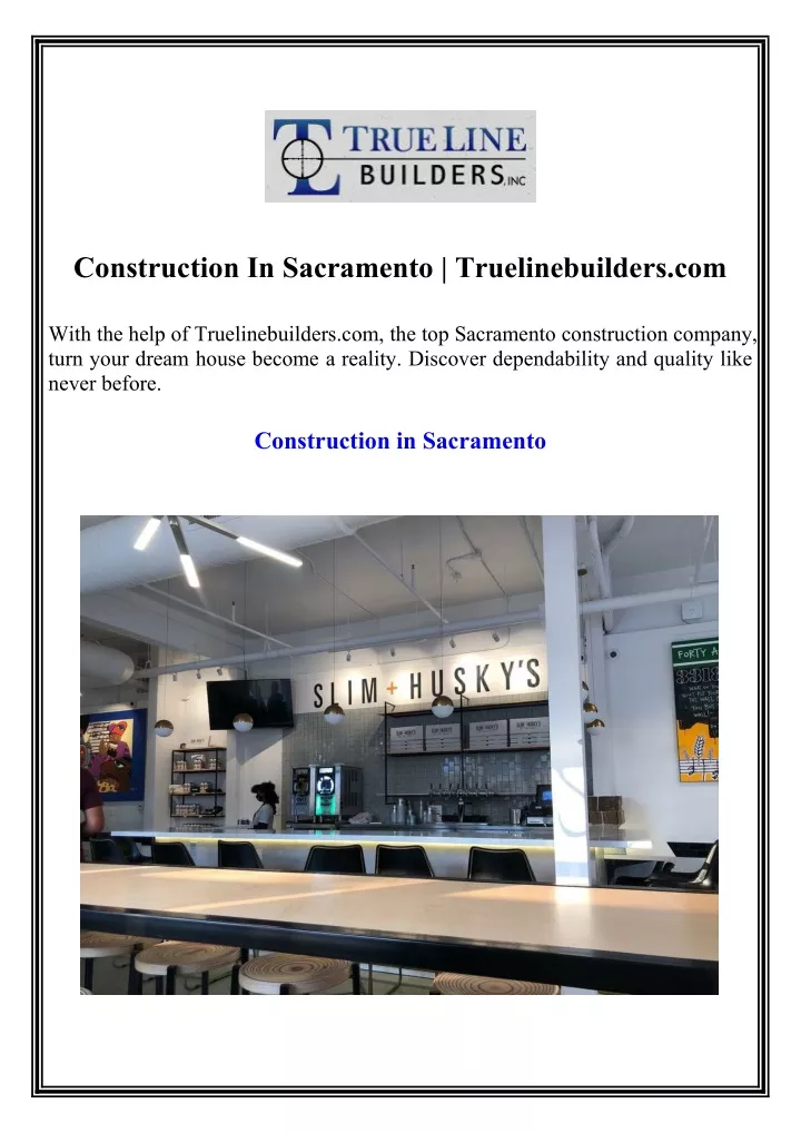 PPT - Construction In Sacramento Truelinebuilders.com PowerPoint ...