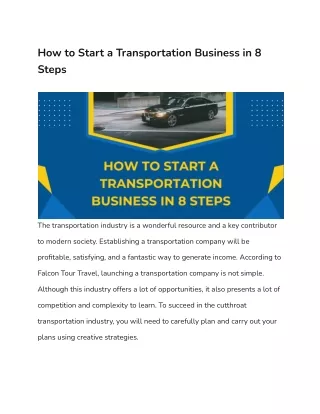 Your Guide to Launching a Transportation Business in 8 Steps