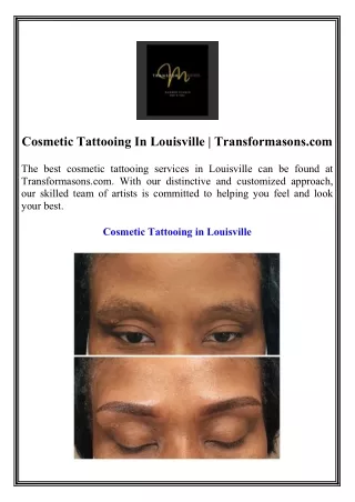 Cosmetic Tattooing In Louisville Transformasons.com
