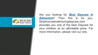 Best Daycare In Edmonton  Strathconatenderlovingdaycare.com