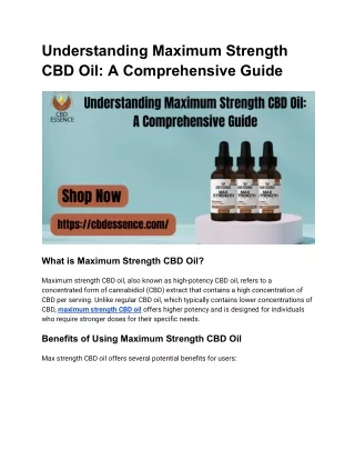 understanding maximum strength