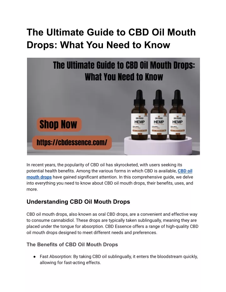 the ultimate guide to cbd oil mouth drops what