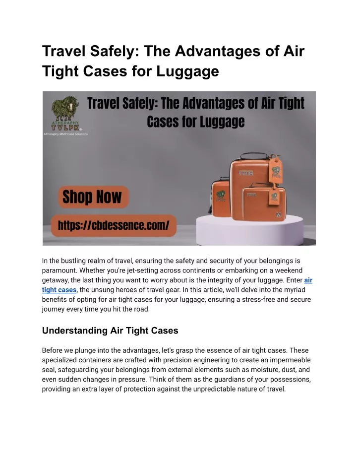 travel safely the advantages of air tight cases