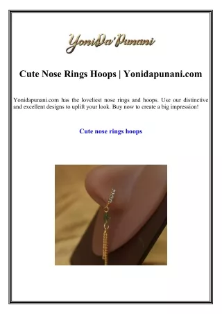 Cute Nose Rings Hoops Yonidapunani.com