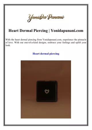 Heart Dermal Piercing Yonidapunani.com