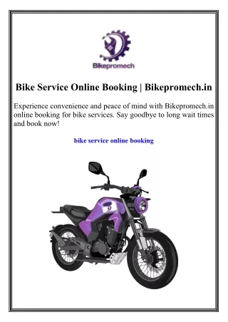 Bike Service Online Booking Bikepromech.in