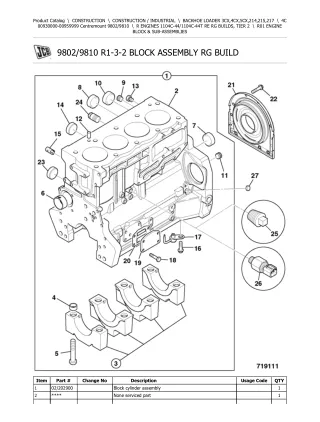 JCB 4C (Centremount) BACKOHE LOADER Parts Catalogue Manual Instant Download (Serial Number 00930000-00959999)