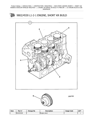 JCB 160 Robot Parts Catalogue Manual Instant Download (Serial Number  00680015-00681290)