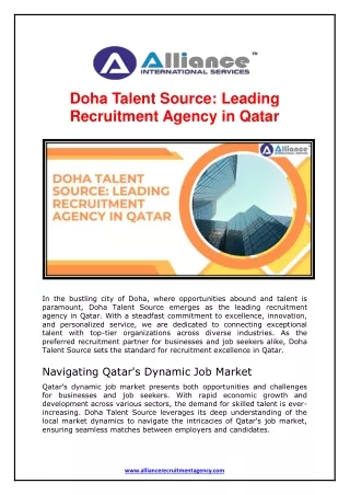 Doha Talent Source- Leading Recruitment Agency in Qatar