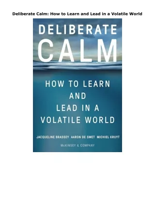 bookread Deliberate Calm: How to Learn and Lead in a Volatile World