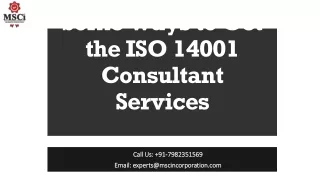 Some Ways to Get the ISO 14001 Consultant Services