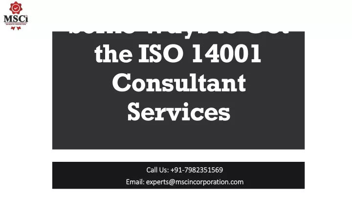 some ways to get the iso 14001 consultant services