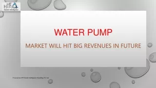 water pump market will hit big revenues in future