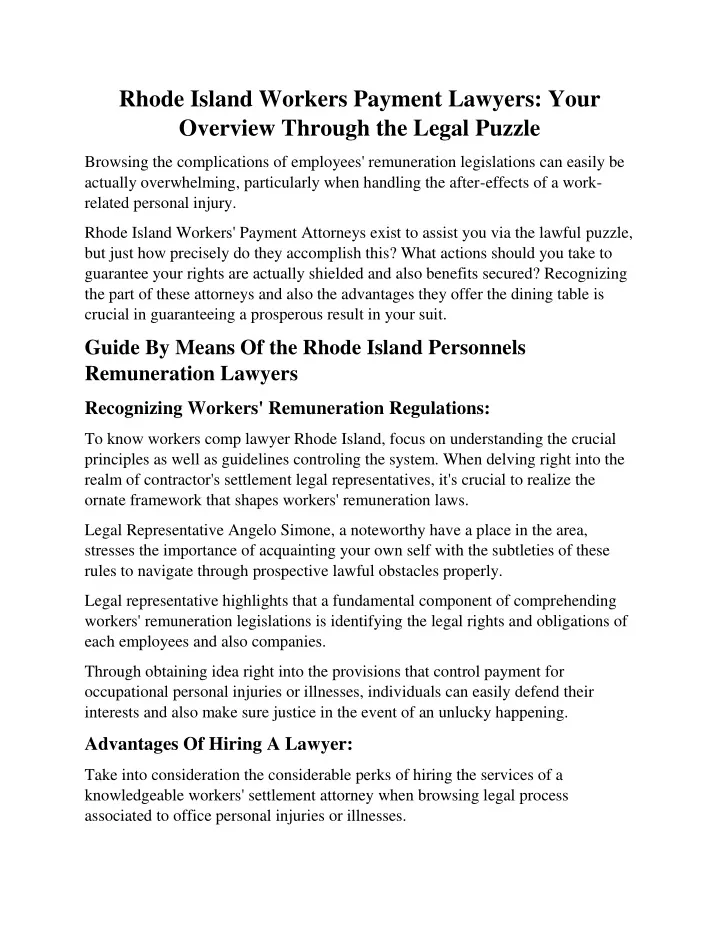 rhode island workers payment lawyers your