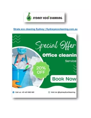 Strata eco cleaning Sydney | Sydneyecocleaning.com.au