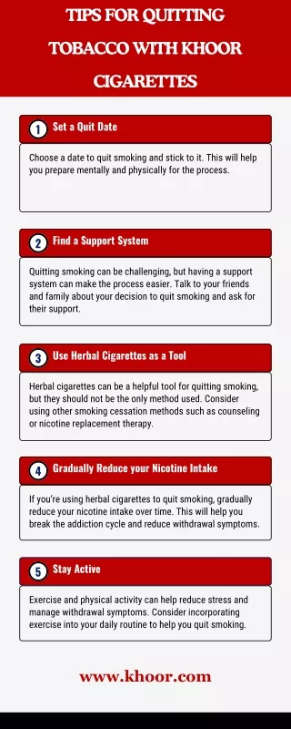 Tips for Quitting Tobacco with KHOOR Cigarettes