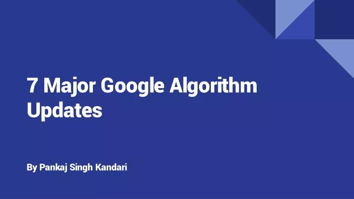 7 major google algorithm updates
