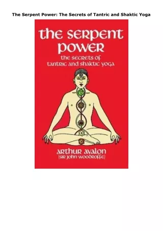 Ebook (download)  The Serpent Power: The Secrets of Tantric and Shaktic Yoga