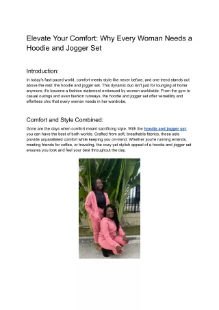 Elevate Your Comfort_ Why Every Woman Needs a Hoodie and Jogger Set