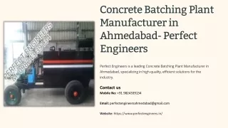 Concrete Batching Plant Manufacturer in Ahmedabad, Best Concrete Batching Plant