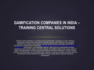 Gamification App  – Training Central Solutions