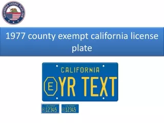 1977 county exempt california license plate