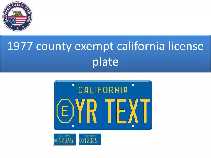 1977 county exempt california license plate