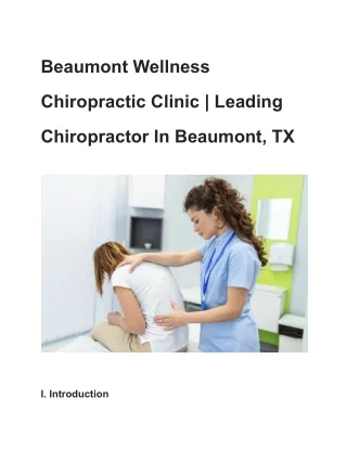 Beaumont Wellness Chiropractic Clinic _ Leading Chiropractor In Beaumont, TX
