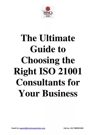 The Ultimate Guide to Choosing the Right ISO 21001 Consultants for Your Business