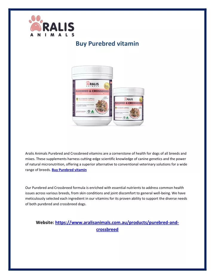 buy purebred vitamin