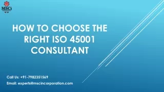 How to Choose the Right ISO 45001 Consultant