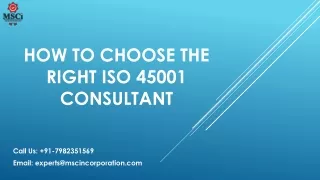 how to choose the right iso 45001 consultant