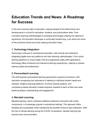 Education Trends and News_ A Roadmap for Success