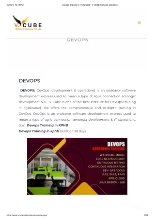 Devops Training in Hyderabad _ V CUBE Software Solutions