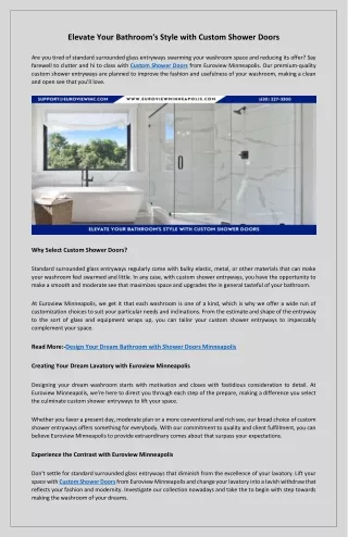 Custom Shower Doors Designed Specifically for Your Home