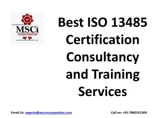 Best ISO 13485 Certification Consultancy and Training Services