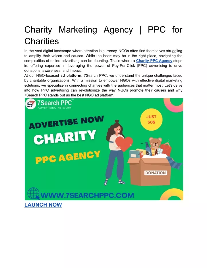 charity marketing agency ppc for charities