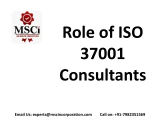 Role of ISO 37001 Consultants