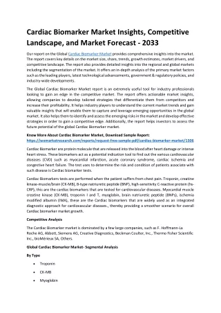 cardiac biomarker market insights competitive