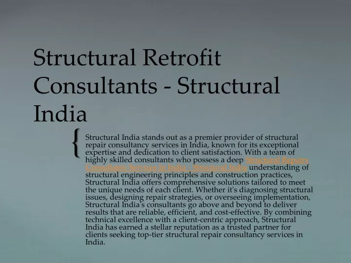 structural retrofit consultants structural india