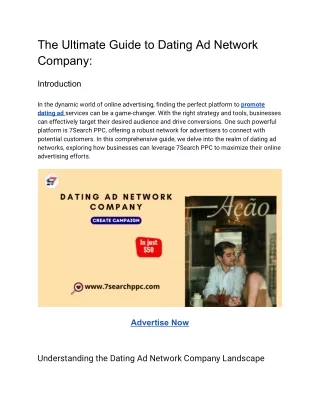 The Ultimate Guide to Dating Ad Network Company_