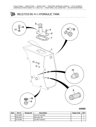 JCB 527-55 Tier 2 Telescopic Handlers (Loadall) Parts Catalogue Manual Instant Download (Serial Number 01069457-01069548