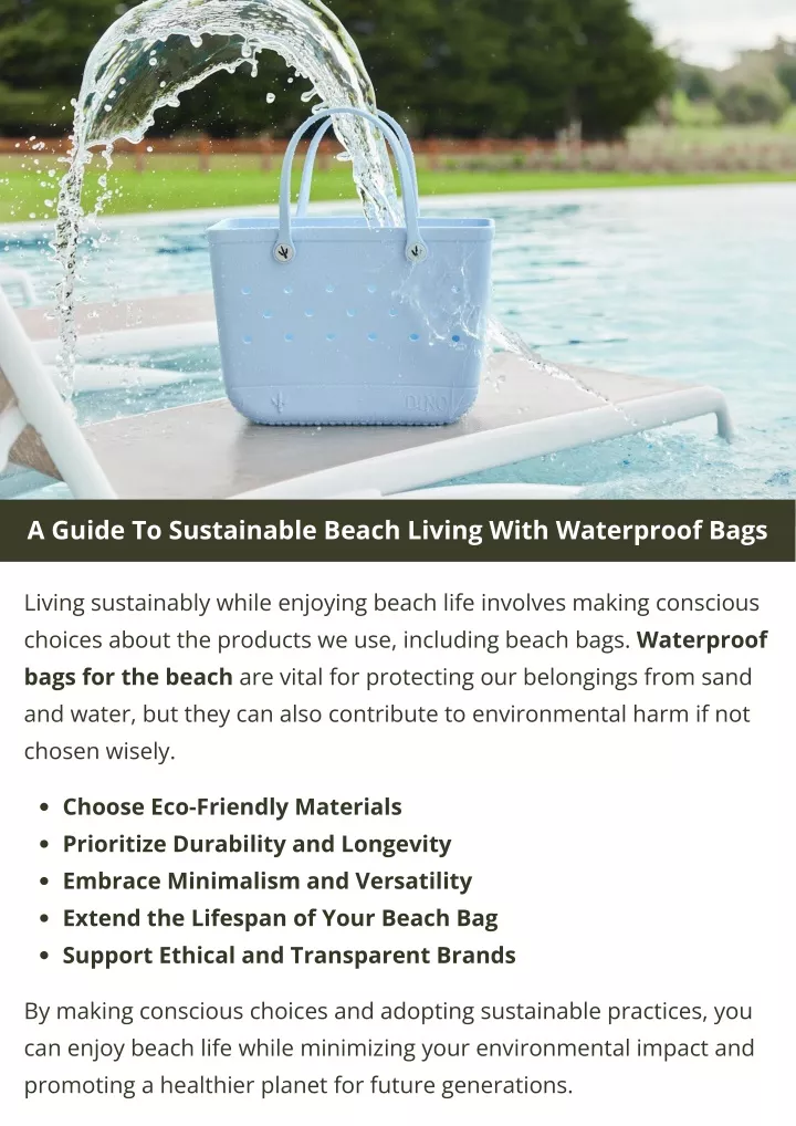 a guide to sustainable beach living with