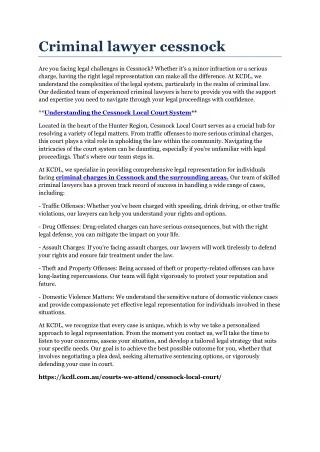 criminal lawyer cessnock